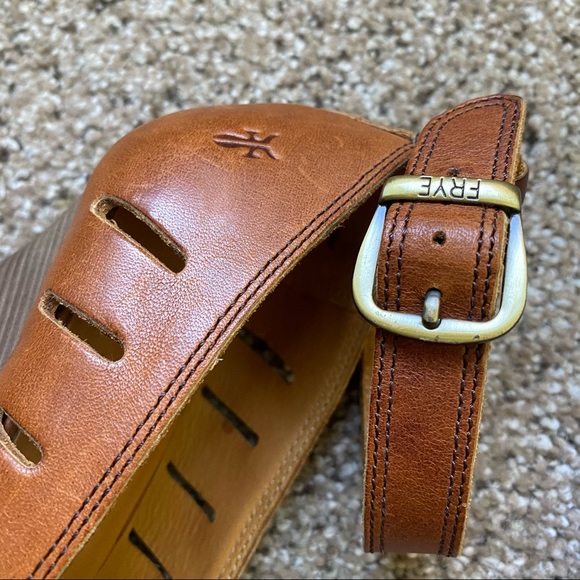 Frye Gwen Ankle Strap Brown Leather Sandals sz 9 - Picture 5 of 16